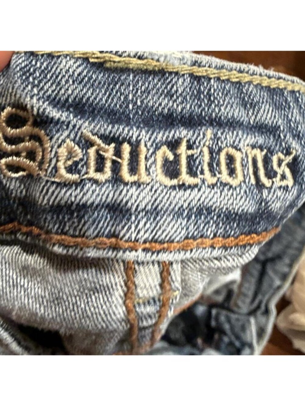 Y2K Seductions Embroidered Low Rise Booty Jean Shorts - Picture 3 of 4